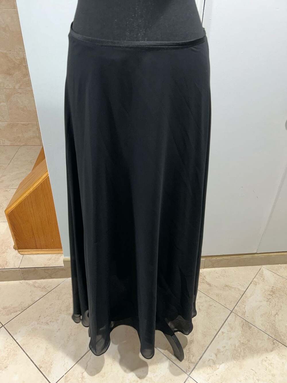 JS Boutique Maxi Skirt Size 10 Black Chiffon Long Formal